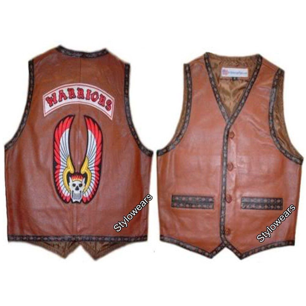 The Warriors Movie Leather Motorcycle Vest Biker Rider Designer Stylish Costume 1419